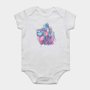 Sloth- Splashed in colors purple, pink and blue Baby Bodysuit